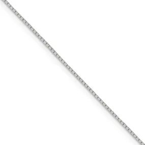 0.7mm Sterling Silver Solid Diamond Cut Mirror Box Chain Necklace