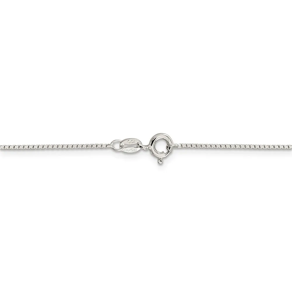 0.7mm Sterling Silver Solid Diamond Cut Mirror Box Chain Necklace