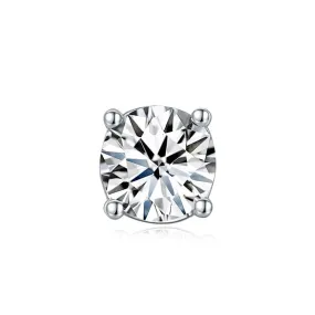 1 Carat Moissanite Diamond Single Earring (1 Piece) 925 Sterling Silver XMFE8186