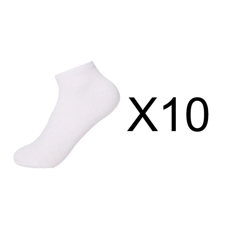 10 Pairs Girl's Solid Pattern Low Cut Stretch Cuffs Ankle Socks