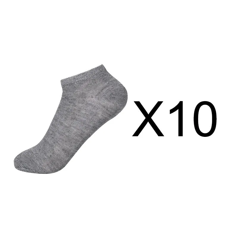 10 Pairs Girl's Solid Pattern Low Cut Stretch Cuffs Ankle Socks