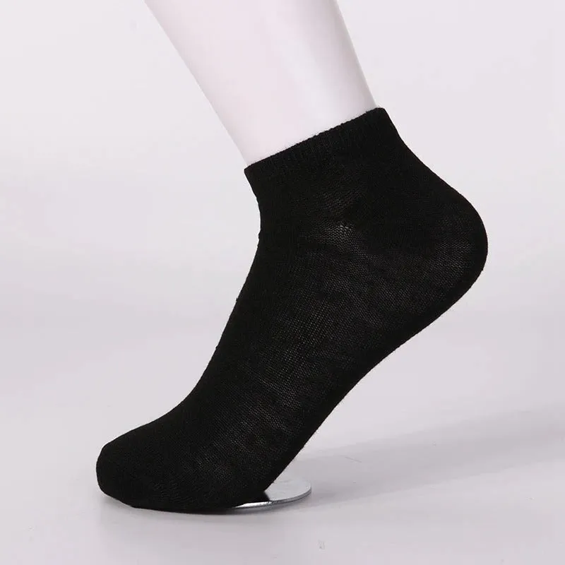 10 Pairs Girl's Solid Pattern Low Cut Stretch Cuffs Ankle Socks