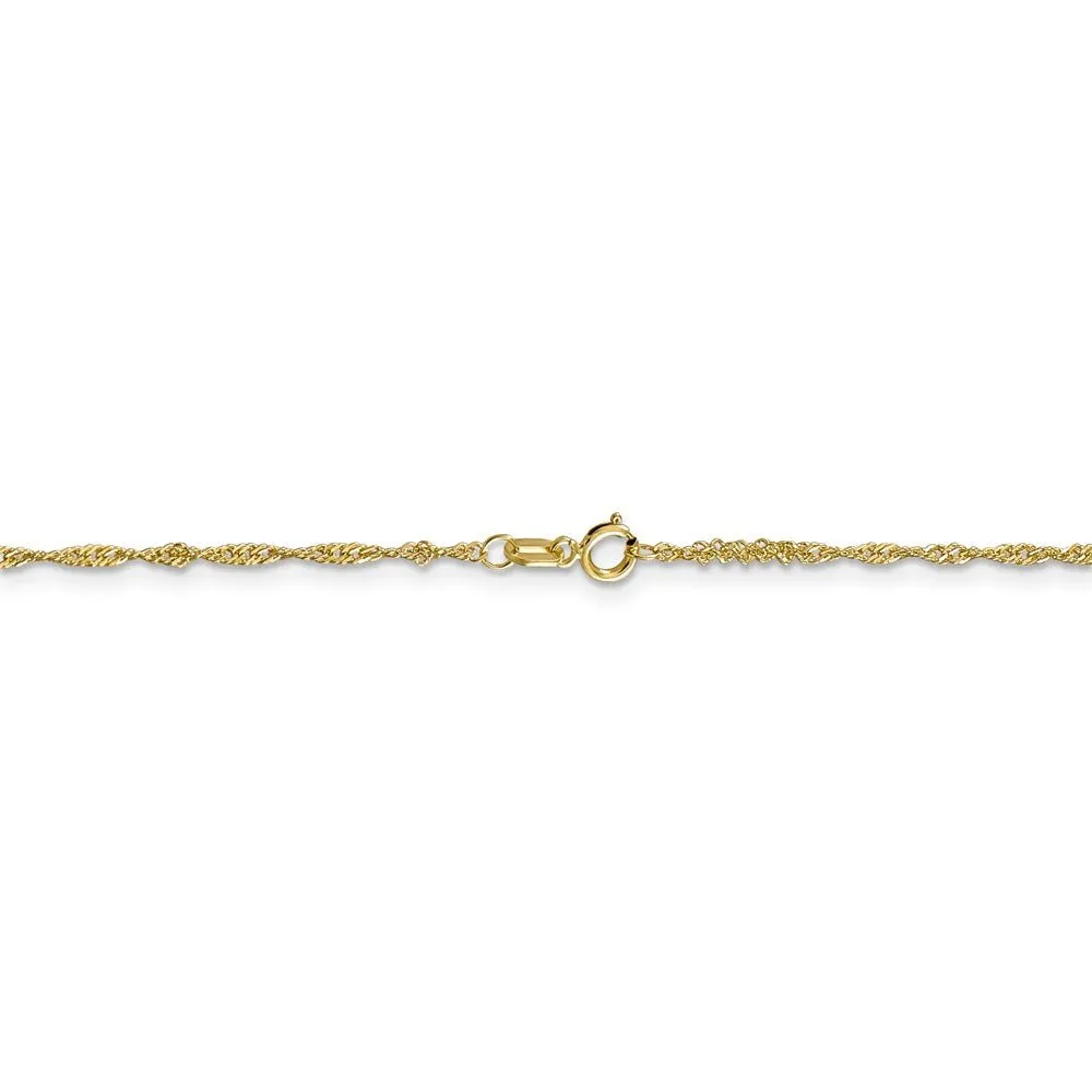 1.3mm 10k Yellow Gold Singapore Chain Necklace