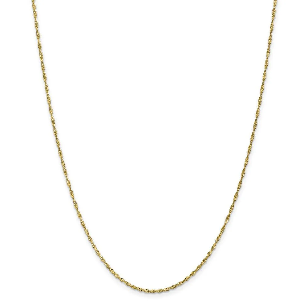 1.3mm 10k Yellow Gold Singapore Chain Necklace