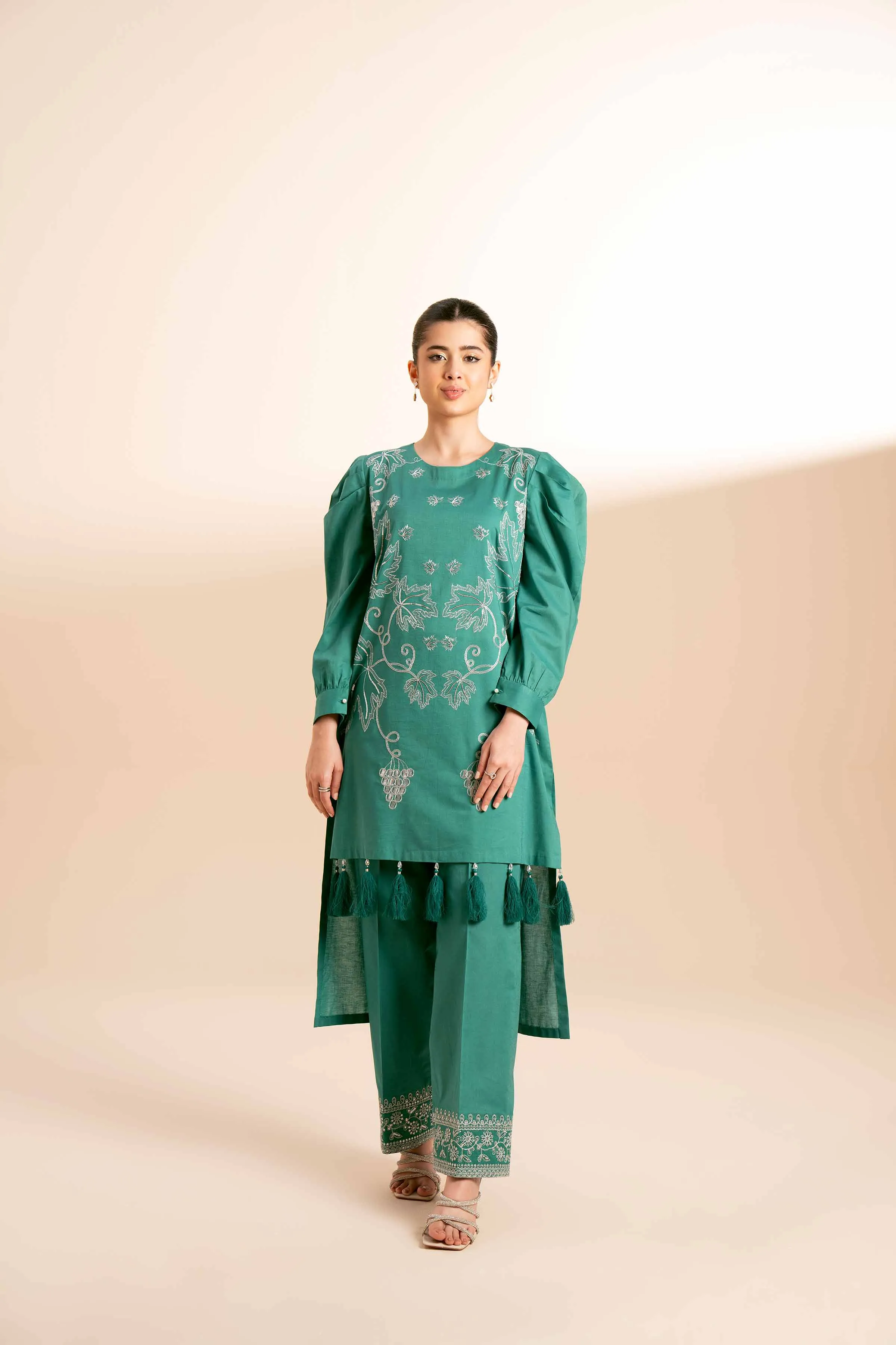 2 Piece - Dyed Embroidered Suit - 42401728