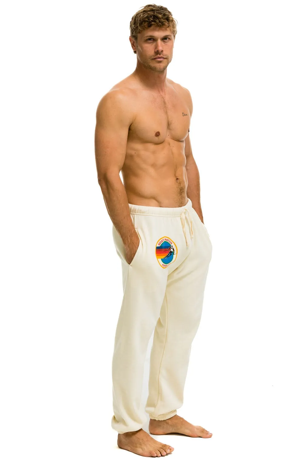 AVIATOR NATION ASPEN SWEATPANTS - VINTAGE WHITE