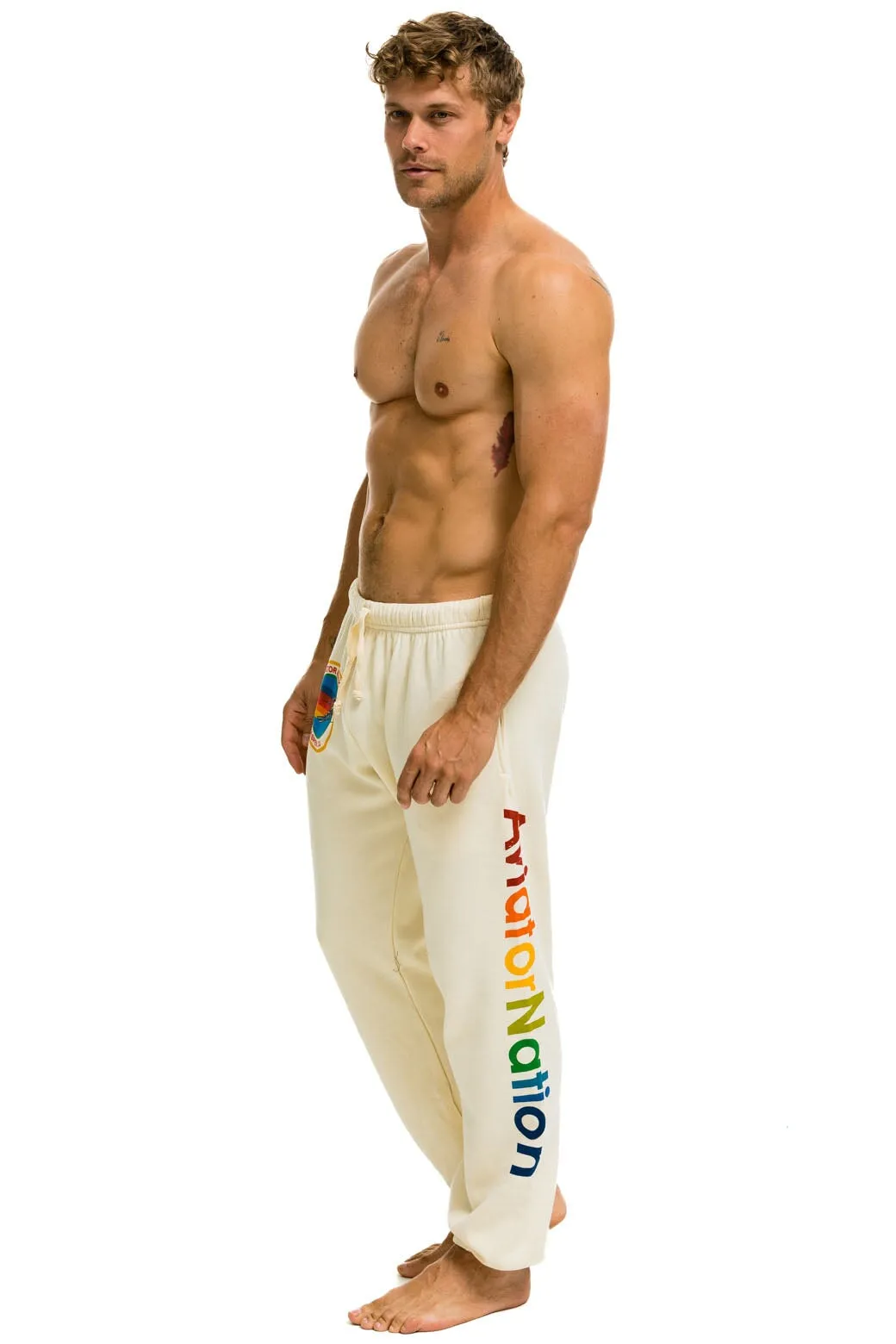 AVIATOR NATION ASPEN SWEATPANTS - VINTAGE WHITE