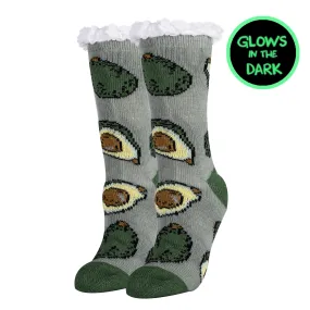 Avocado Life Glow In The Dark Slipper Socks