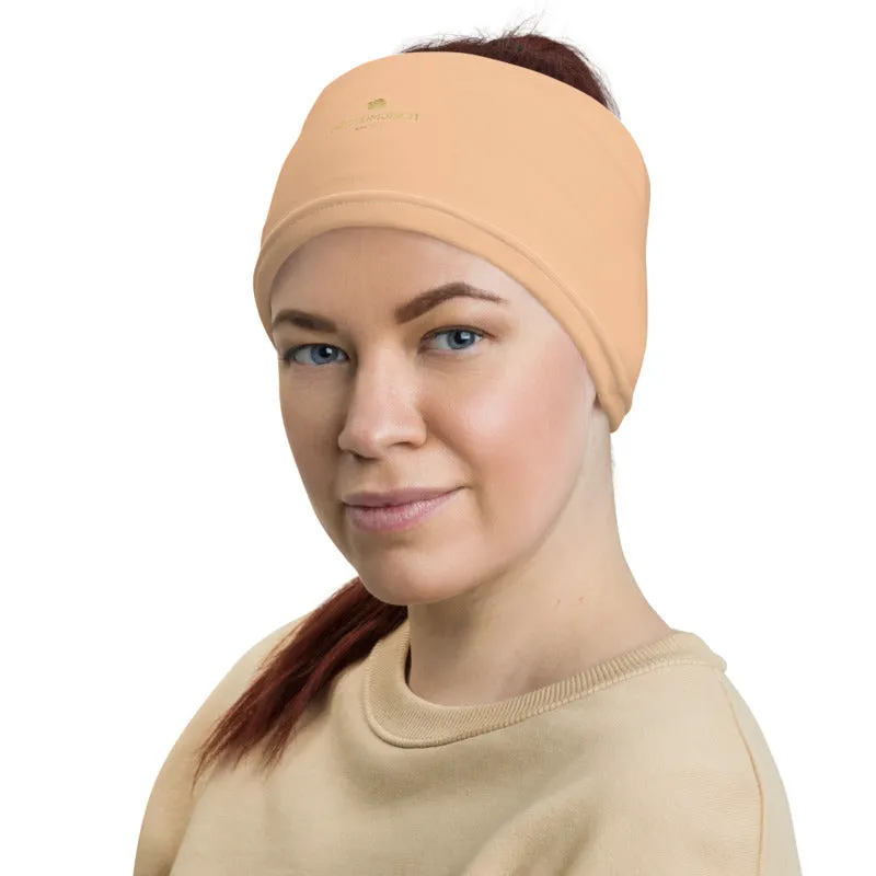 Beige Nude Face Masks Shield, Reusable Neck Head Warmer Bandana-Made in USA/EU