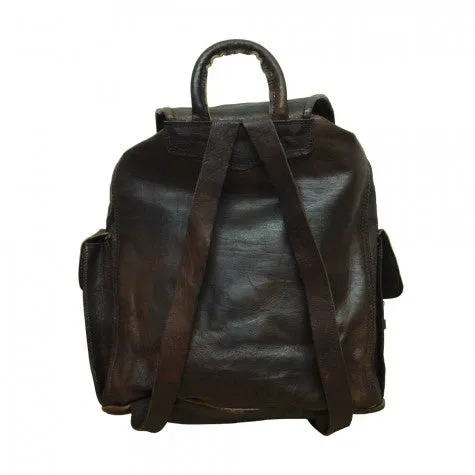 Berber Leather Large Leather Rucksack - Darkbrown