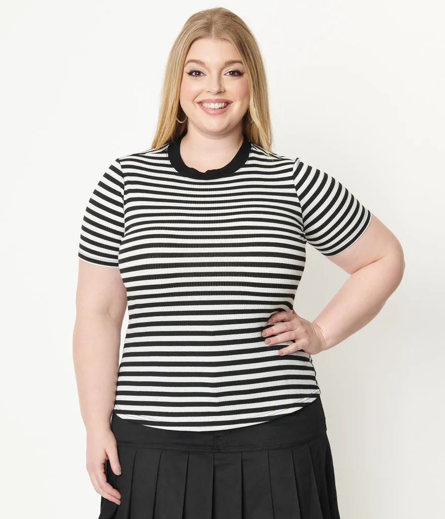 Black and White Striped Back To Basics Top