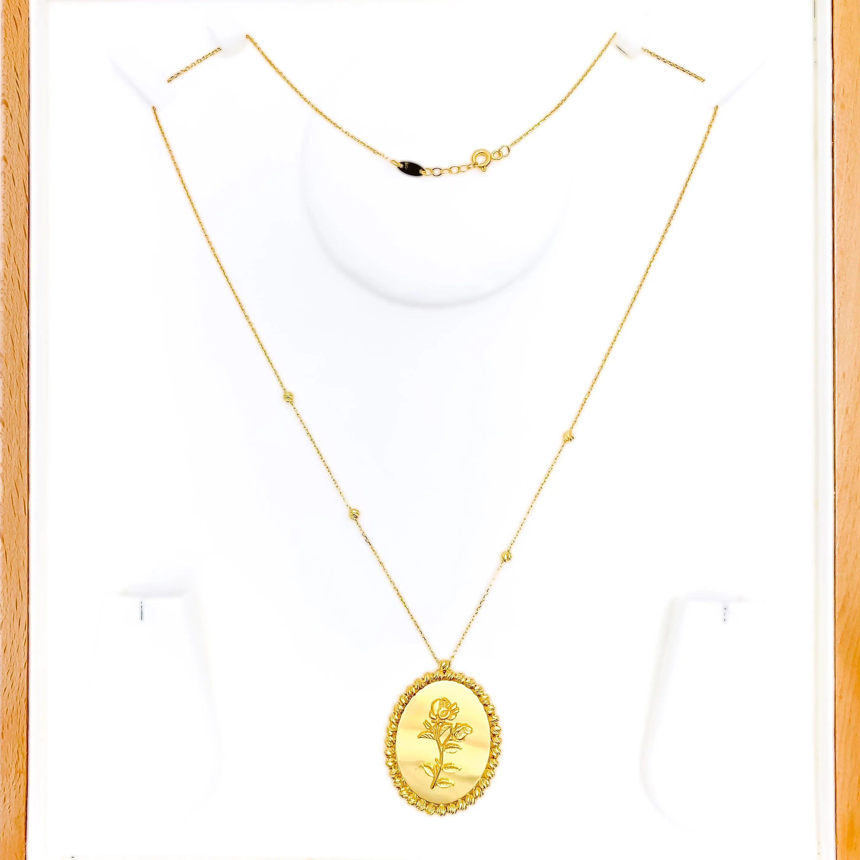 Blooming Flower 21k Gold Coin Necklace