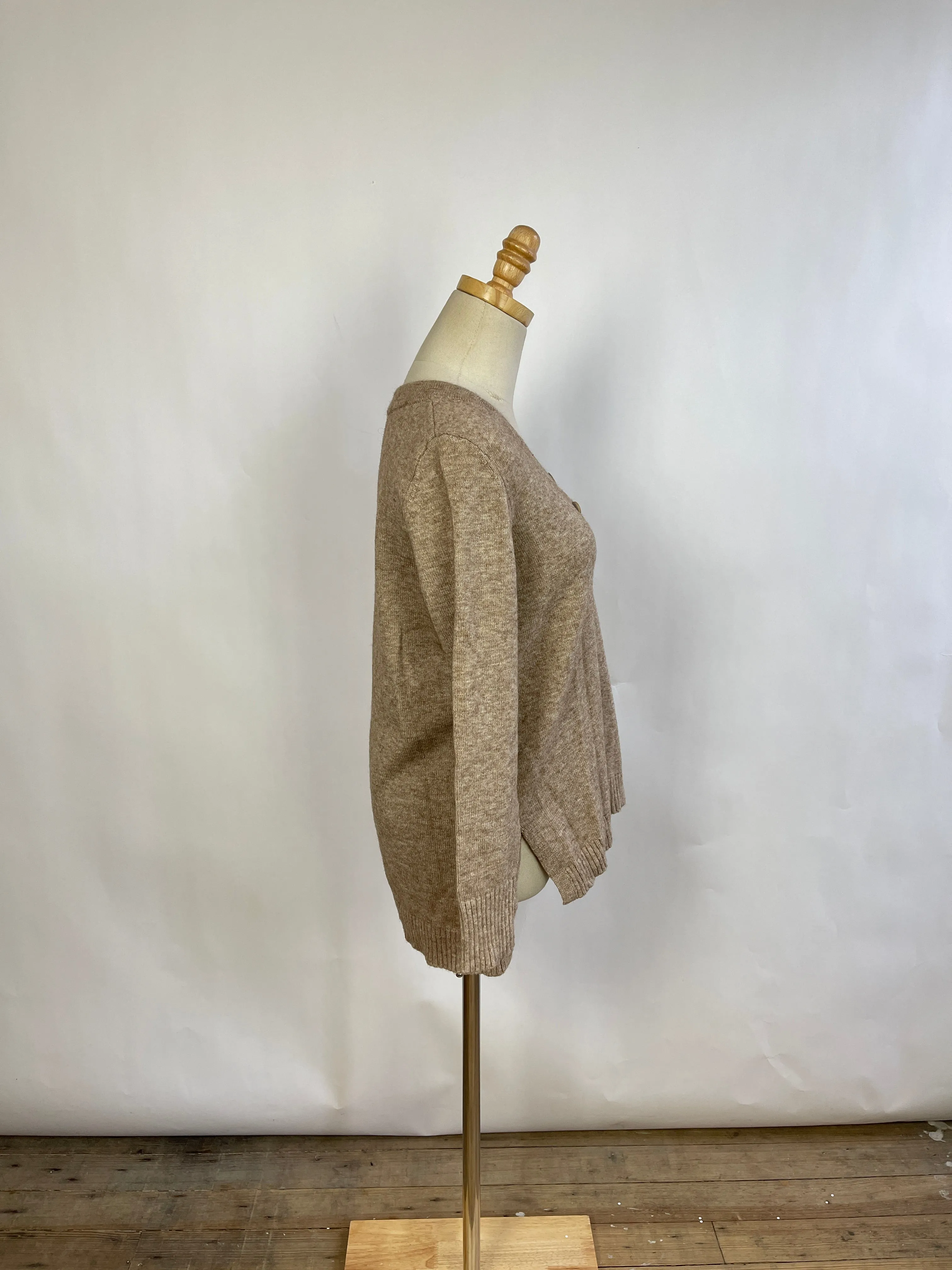 By Anthropologie Tan Button Sweater Top (XS)