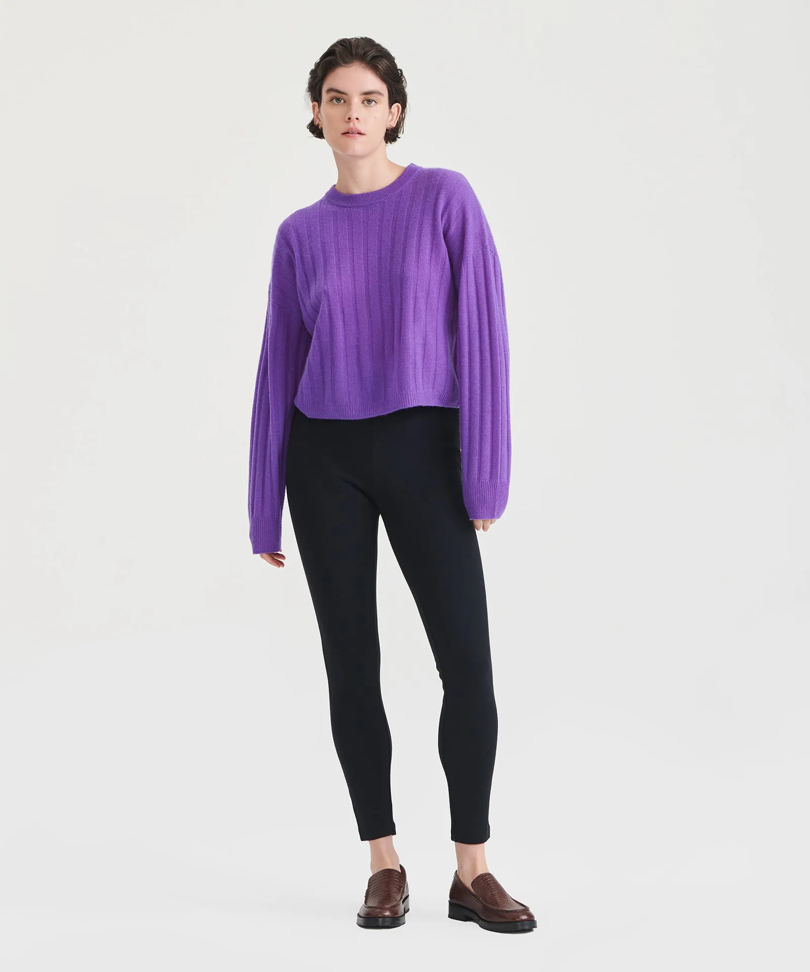 Cashmere Ribbed Cropped Sweater