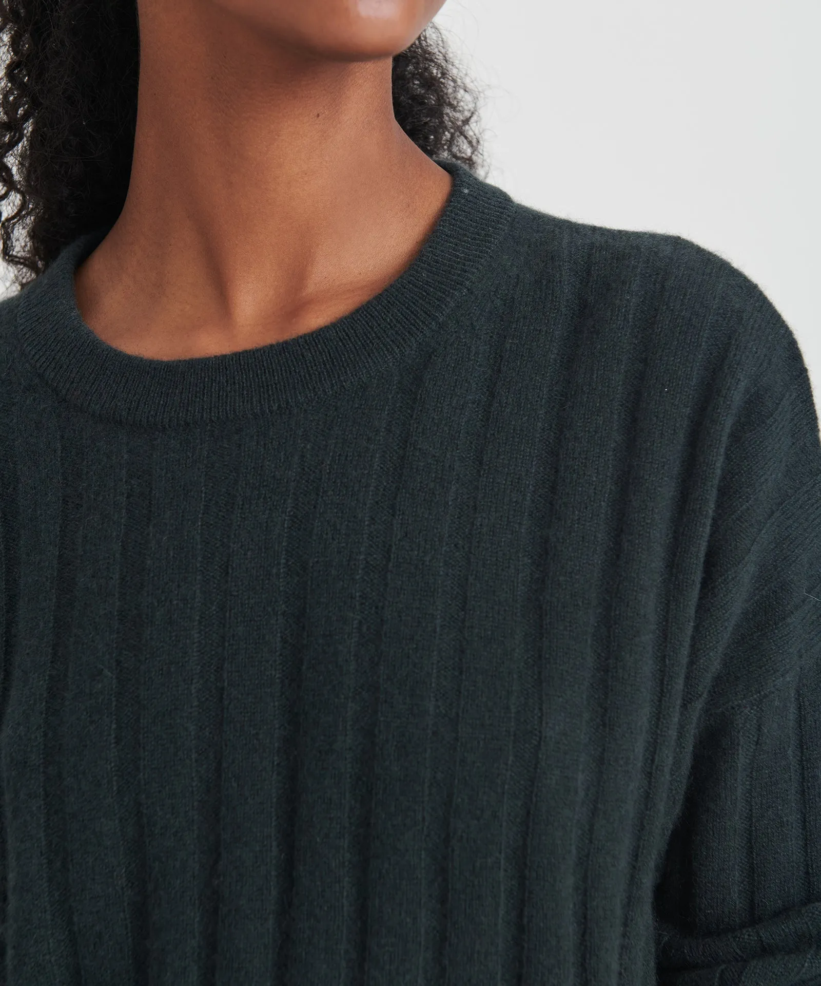 Cashmere Ribbed Cropped Sweater