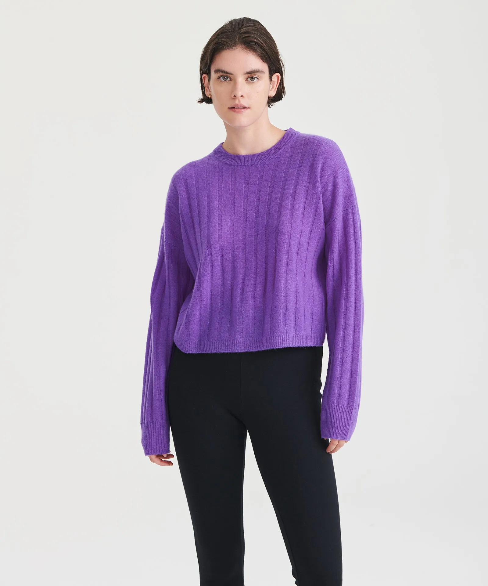 Cashmere Ribbed Cropped Sweater