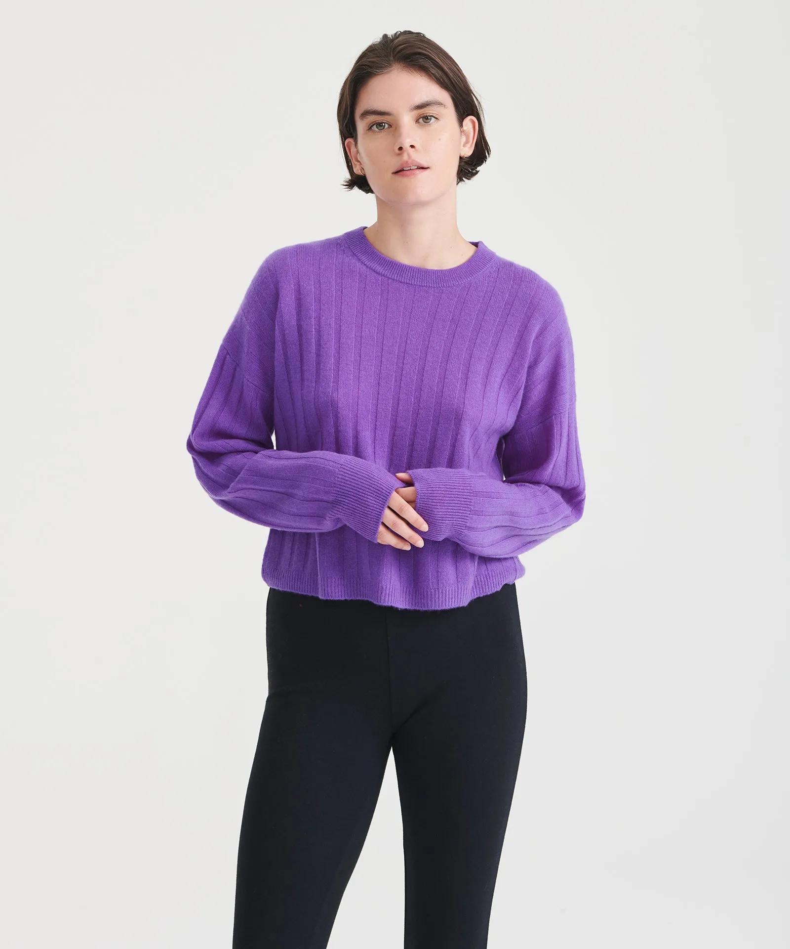 Cashmere Ribbed Cropped Sweater