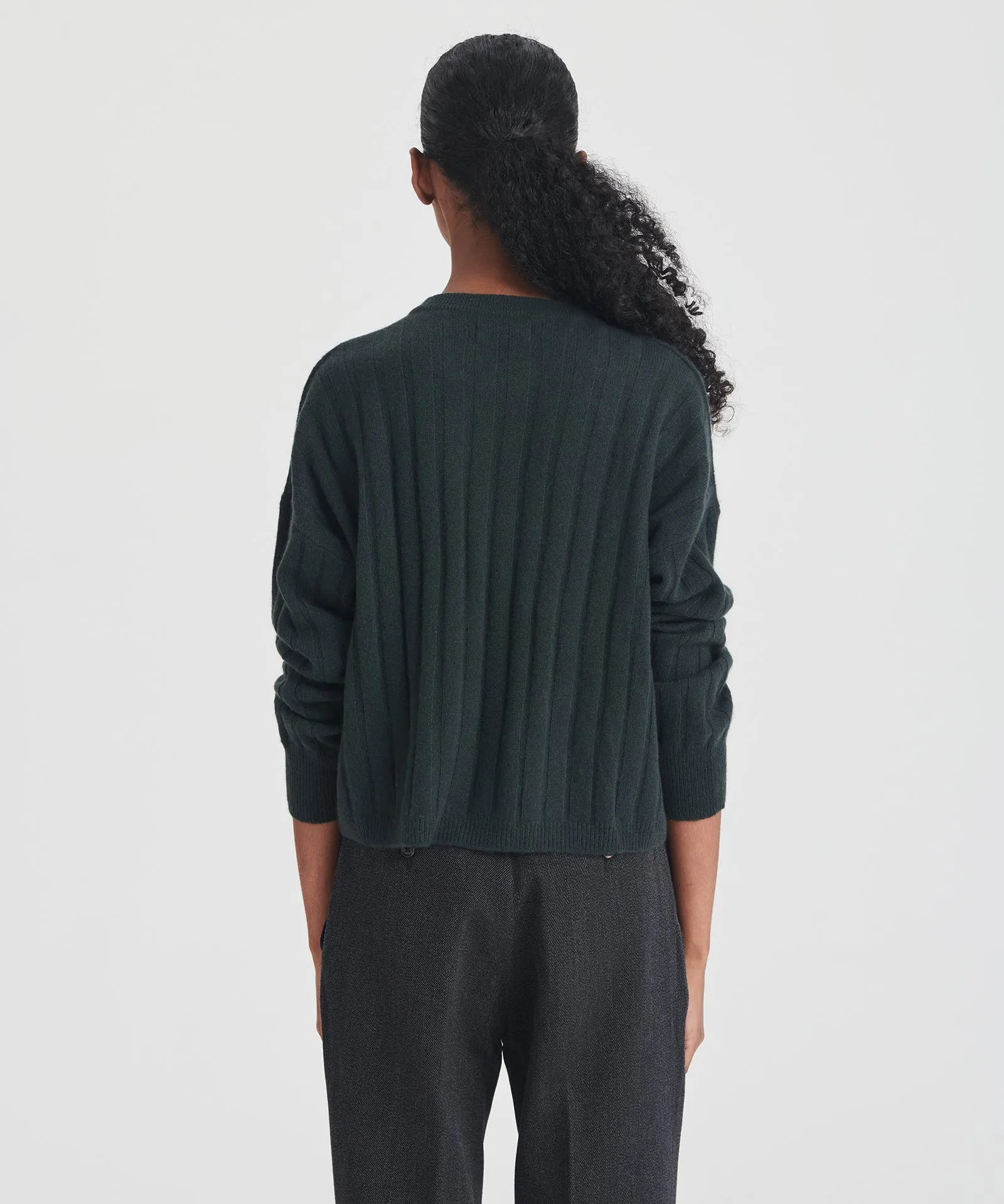 Cashmere Ribbed Cropped Sweater