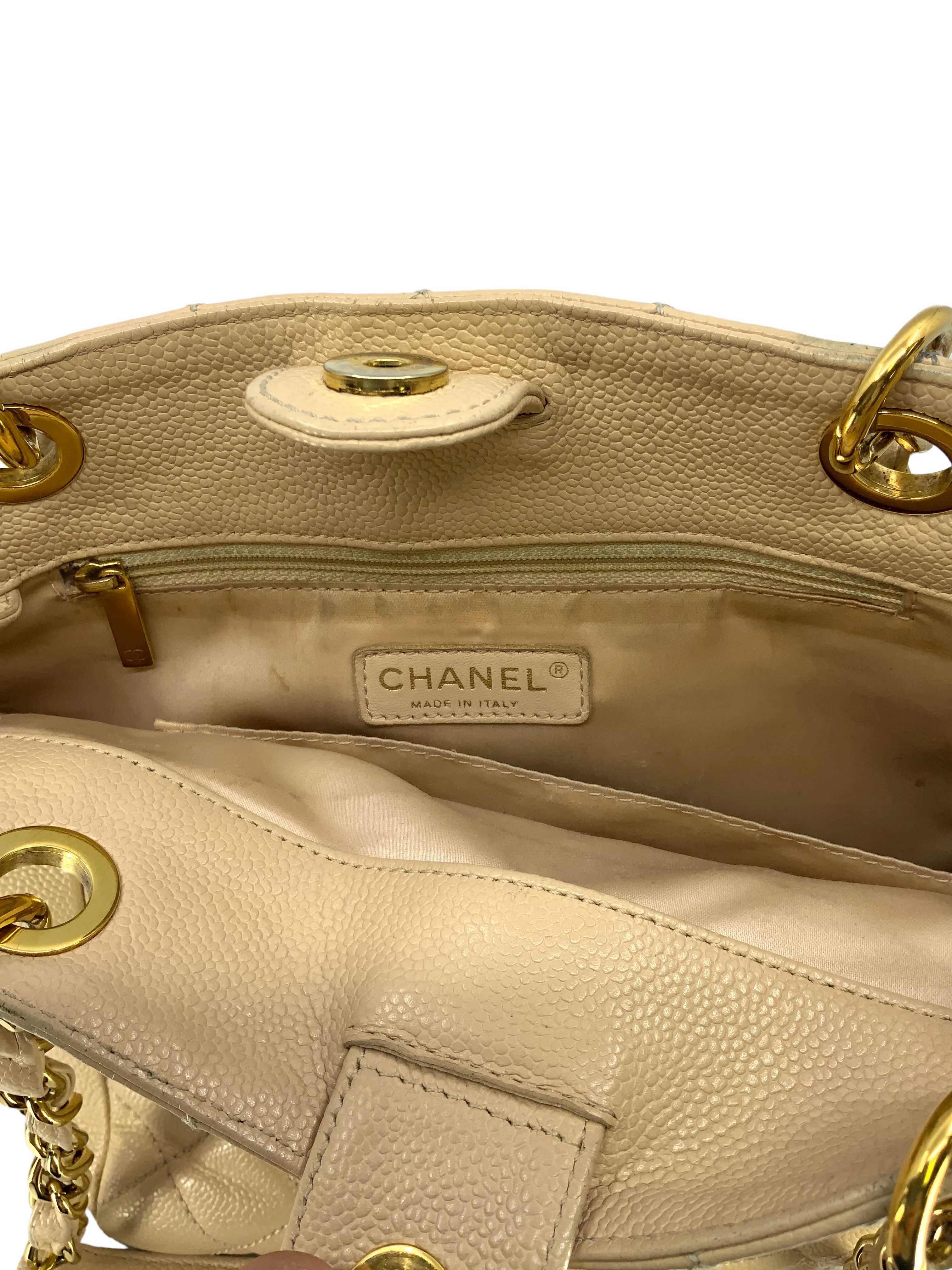 CHANEL Caviar Leather Petite Shopping Tote PST