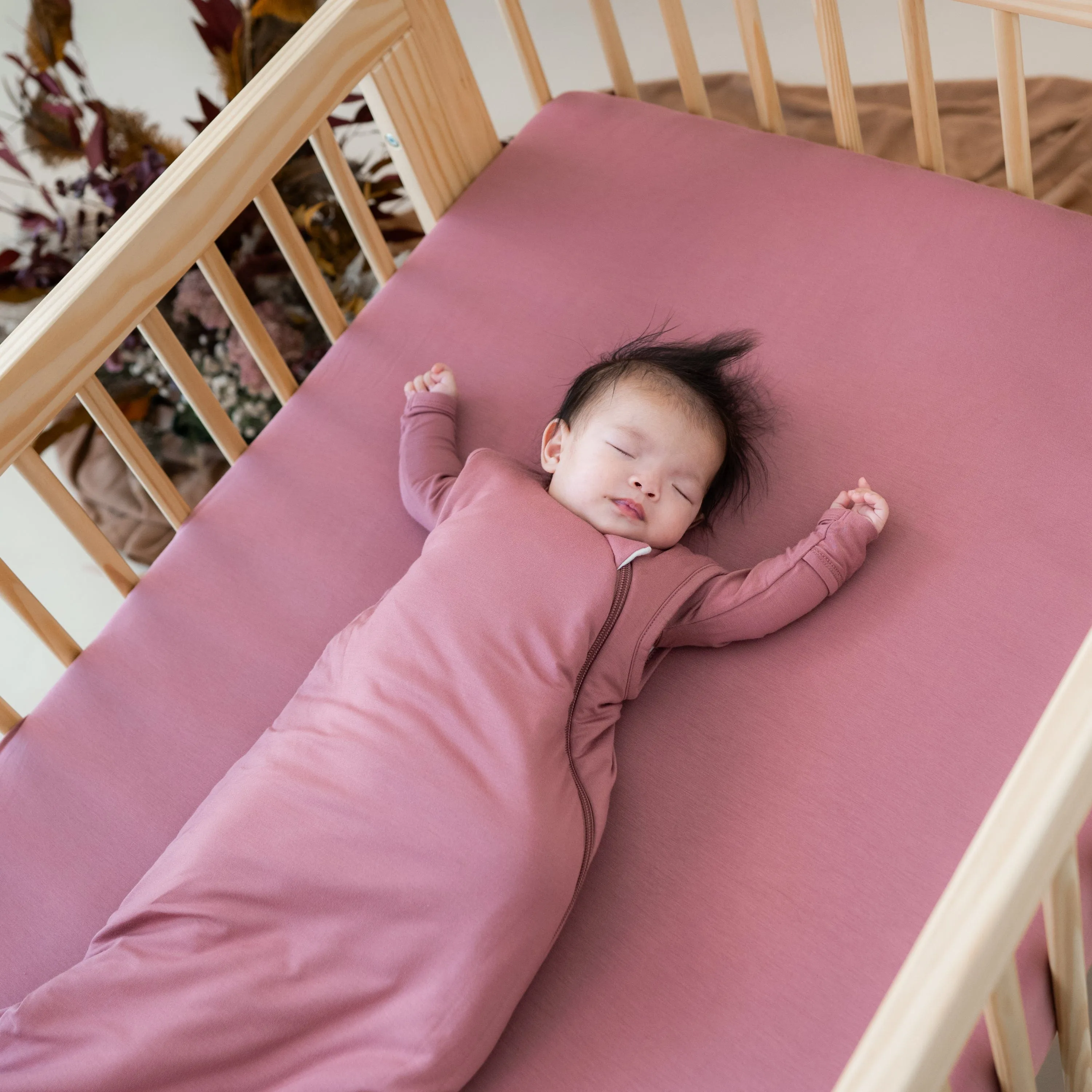 Crib Sheet in Dusty Rose