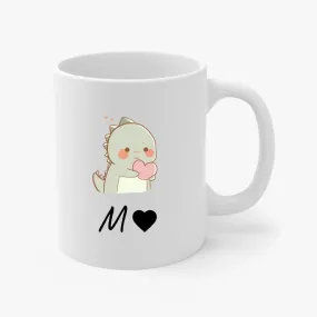 Custom Initial Cute Dino Mug "A"