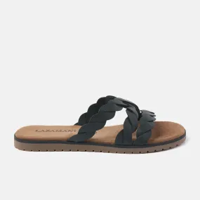 Eden Leren Dames Slippers Black