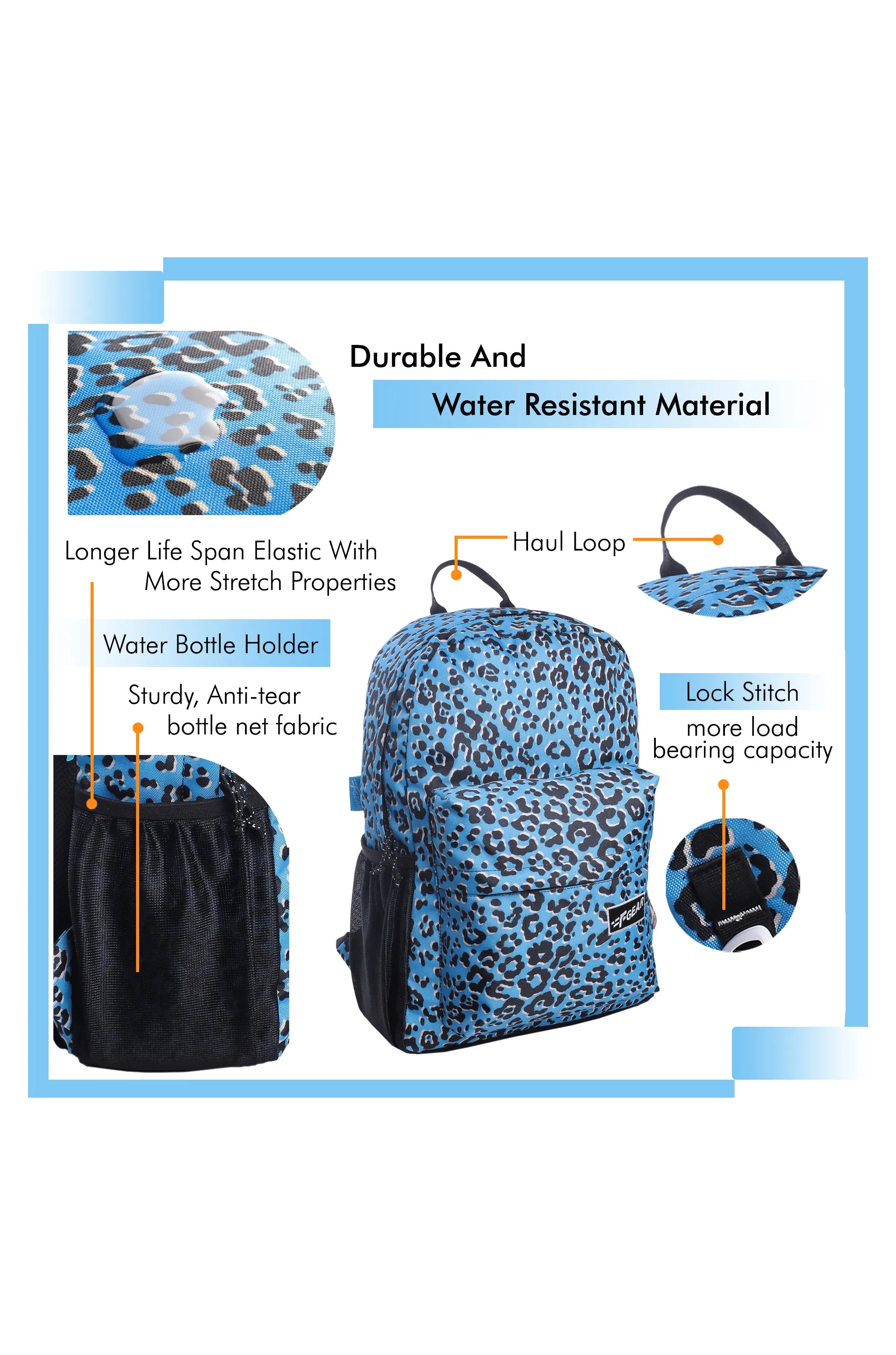 Emprise 23L Animal Print Blue Backpack