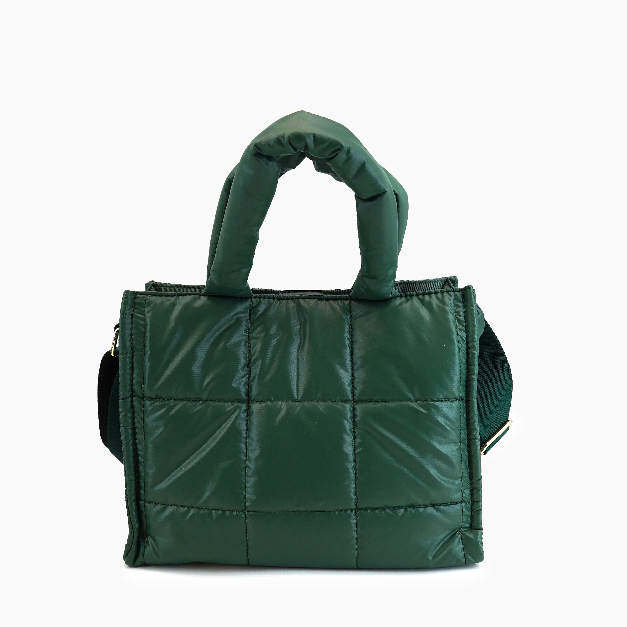 Evergreen Puffer Quilted Tote Bag