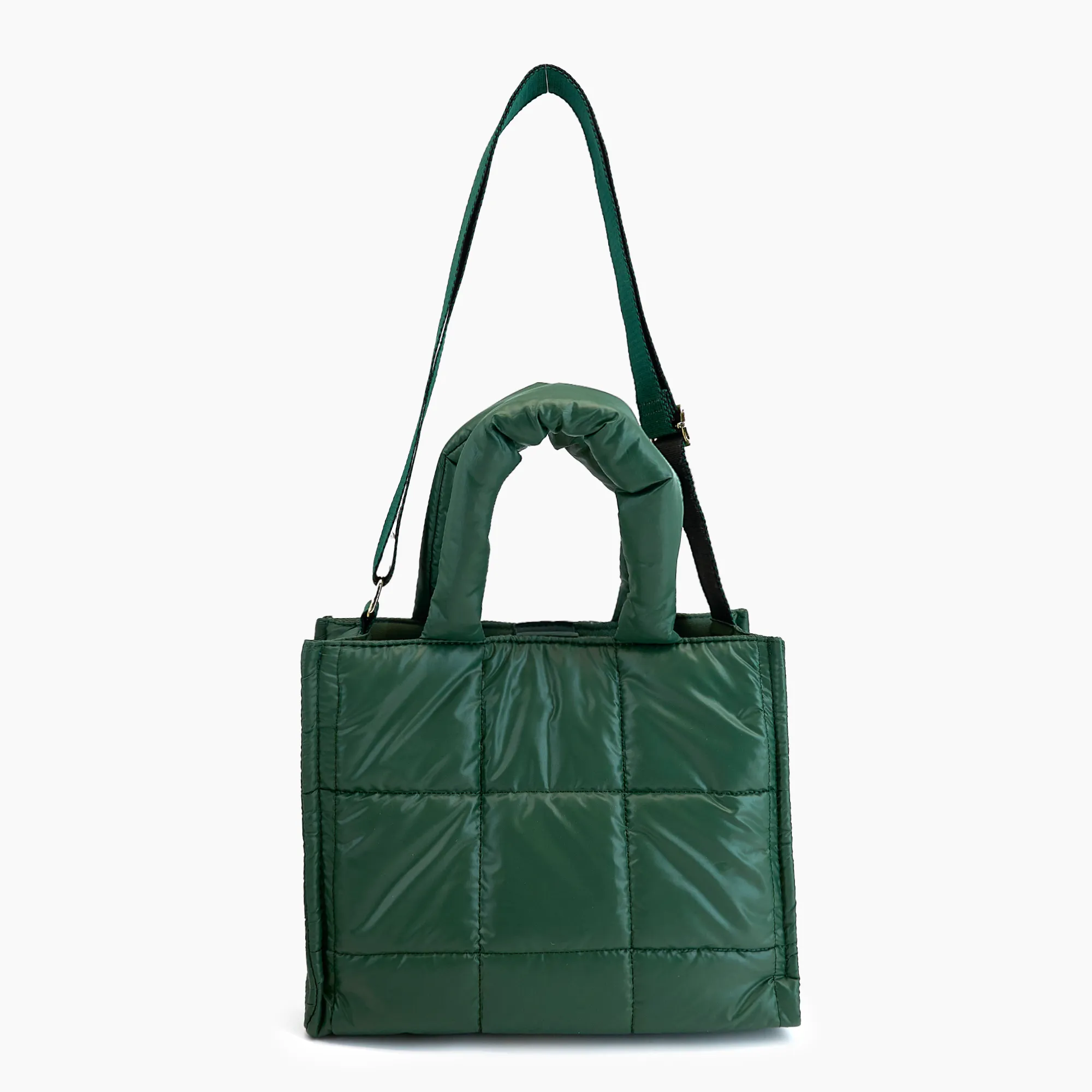 Evergreen Puffer Quilted Tote Bag