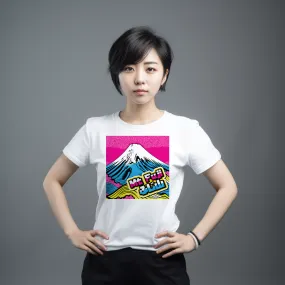 Express Your Style with Mt Fuji Pop Art Women's V-Neck T-Shirts - Vibrant and Unique Designs 002