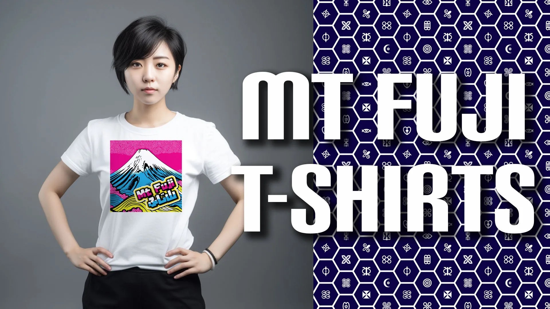 Express Your Style with Mt Fuji Pop Art Women's V-Neck T-Shirts - Vibrant and Unique Designs 002