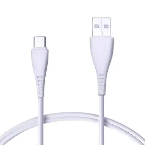 Foxsky Type C USB 3 Amp Fast Charging Data and Sync Cable Extra Tough Quick Charge 1.5M (White)