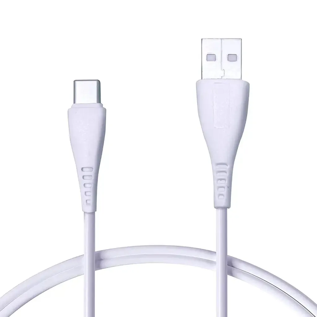 Foxsky Type C USB 3 Amp Fast Charging Data and Sync Cable Extra Tough Quick Charge 1.5M (White)