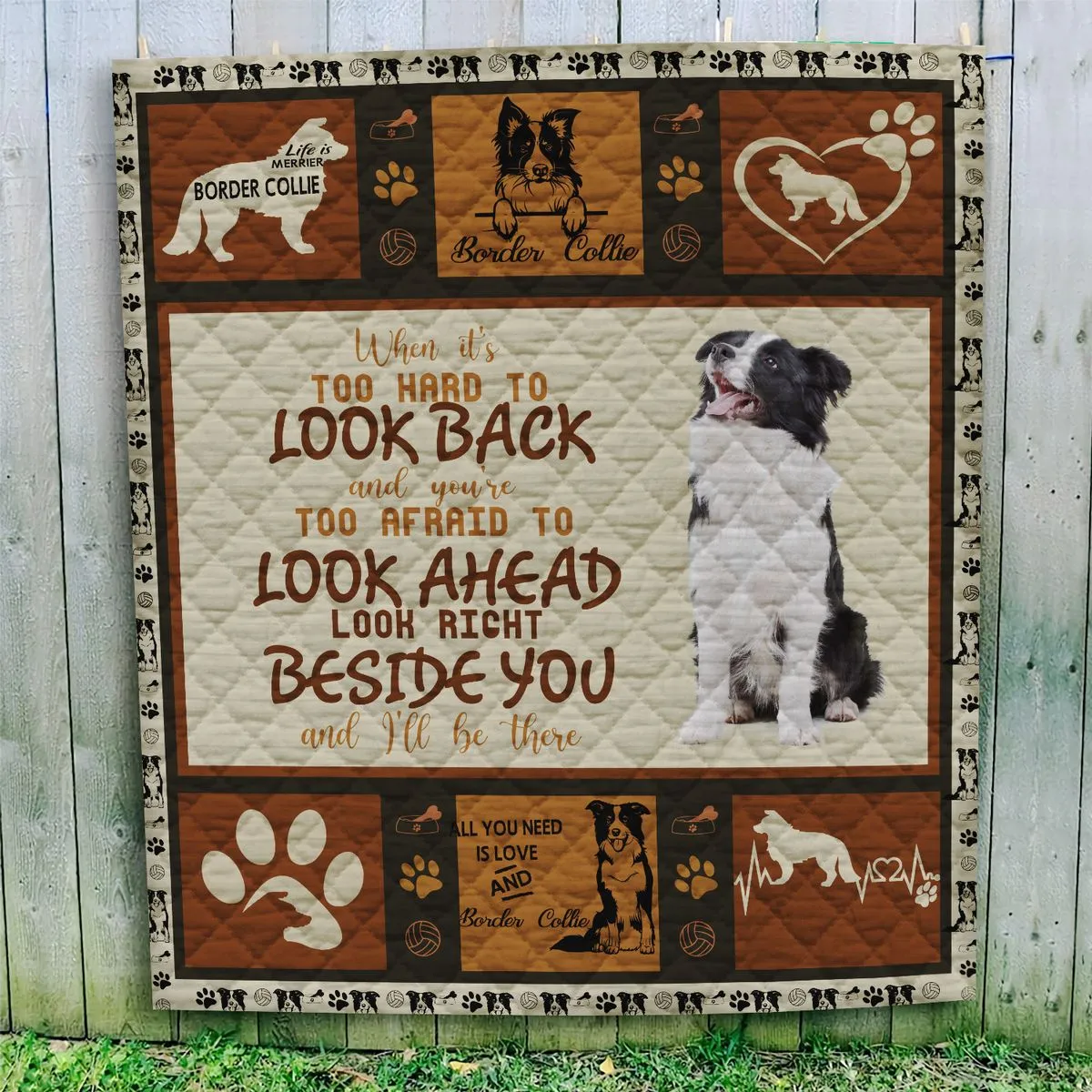 Gearhuman 3D Border Collie Will Be There Quilt