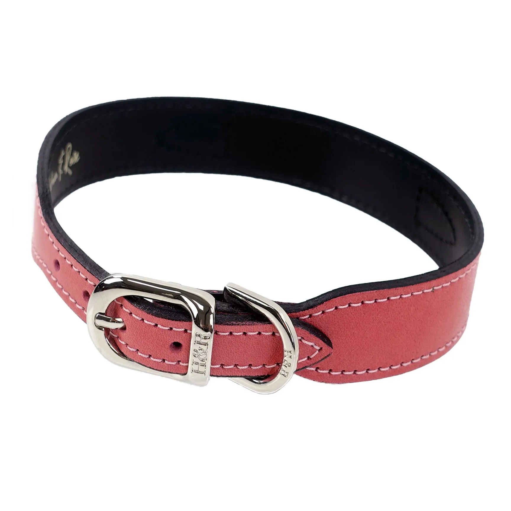 Georgia Rose Dog Collar in Petal Pink & Nickel