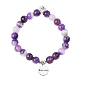 Godmother | Stone Beaded Charm Bracelet | Amethyst