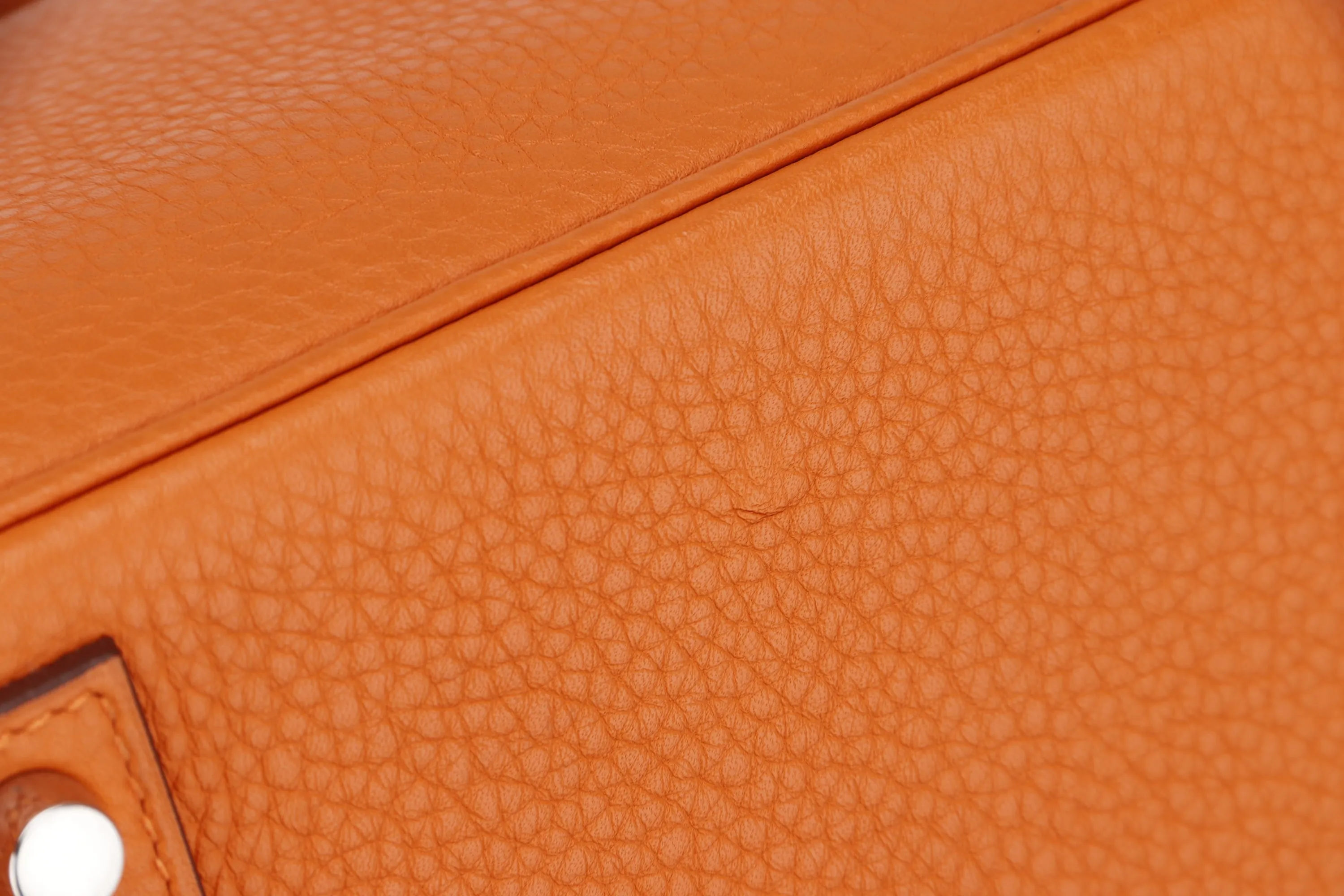 HERMES BIRKIN 40 [STAMP M SQUARE (2009)] ORANGE TAURILLON CLEMENCE LEATHER PALLADIUM HARDWARE, WITH BOX ,DUST COVER, LOCK & KEYS