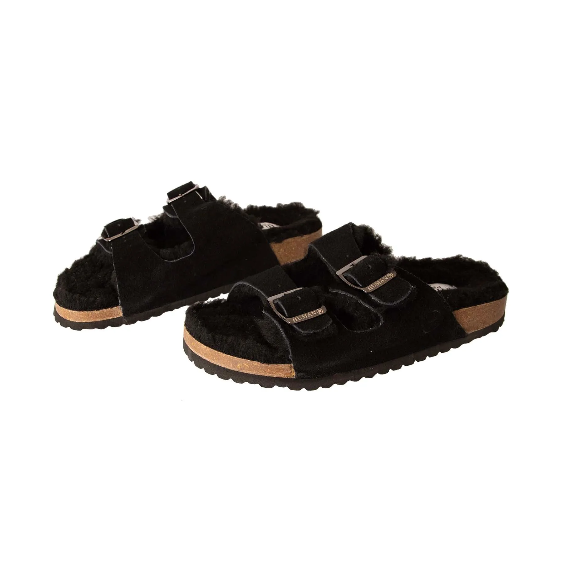 Human Shoes Luna Suede Leather Sandal in Black