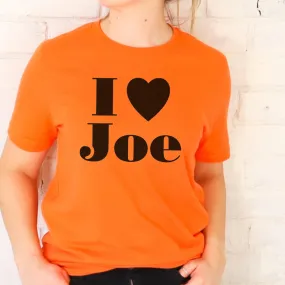 I Heart Joe T-Shirt on Orange