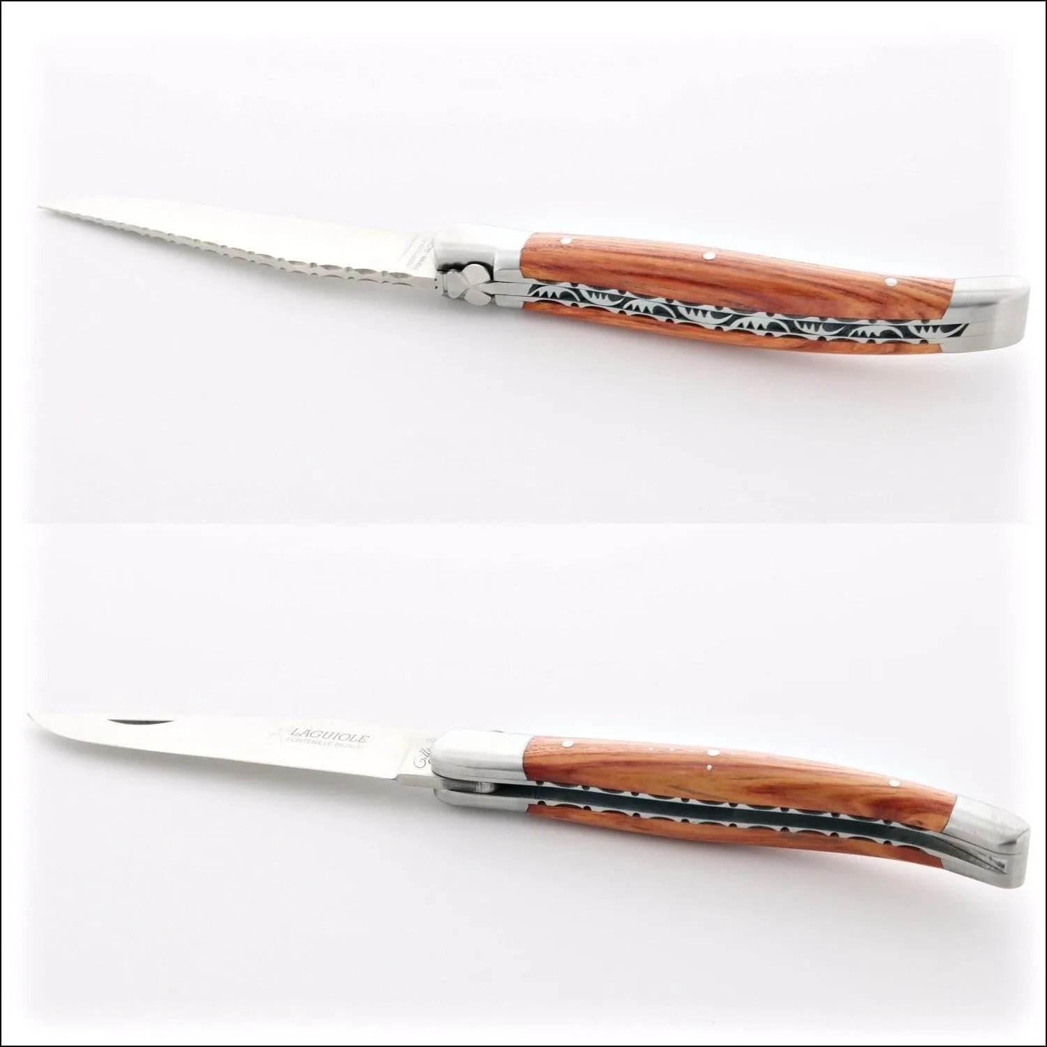 Laguiole Traditional Knife 12 cm Guilloche Rosewood