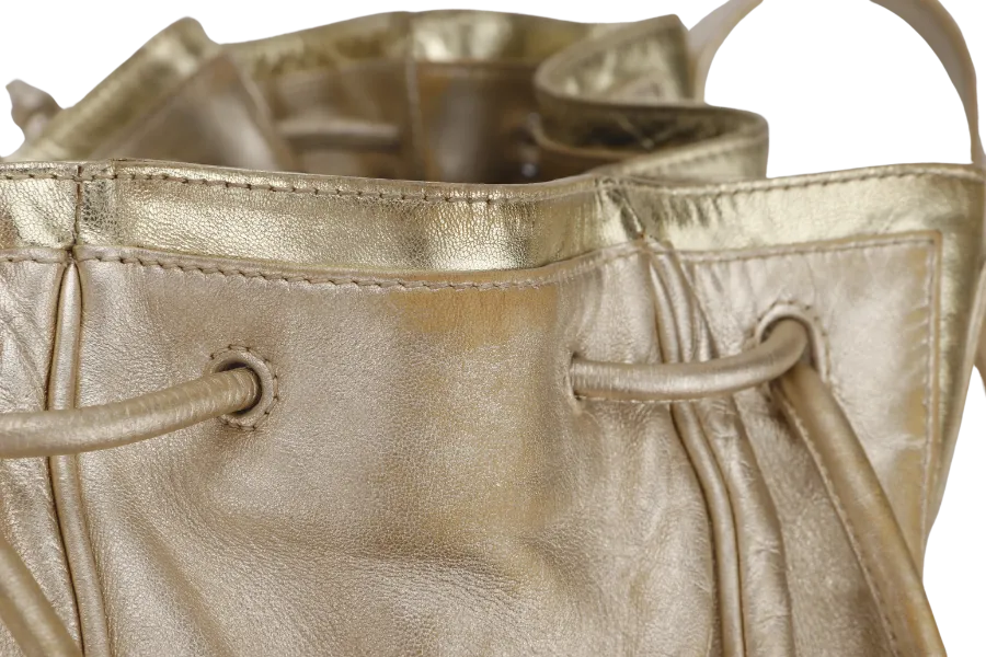 LOEWE GOLD MEDIUM LEATHER BUCKET BAG (260801) WITH DUST COVER