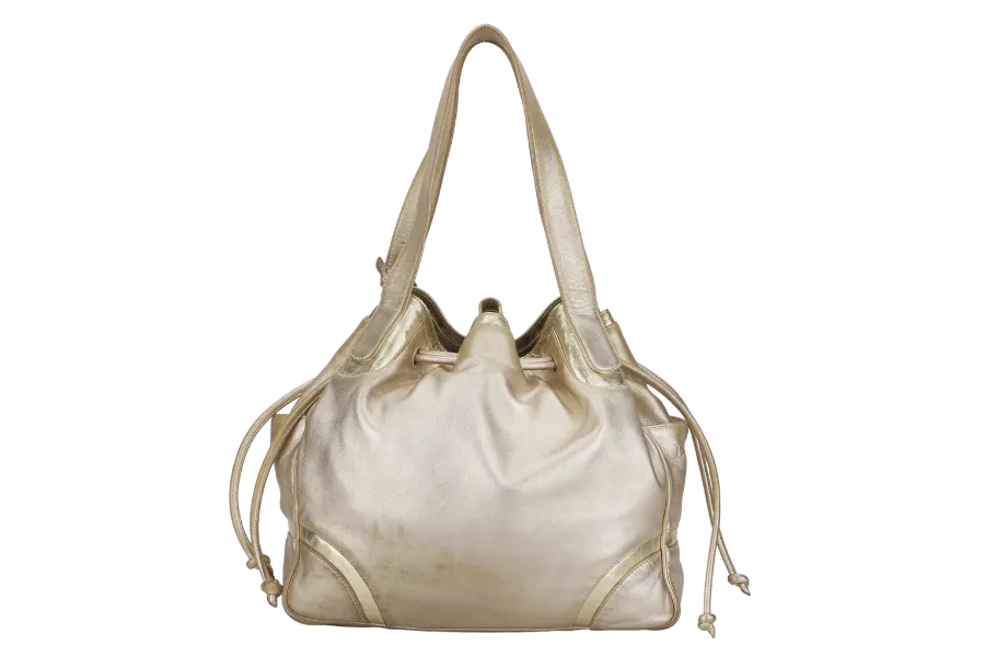 LOEWE GOLD MEDIUM LEATHER BUCKET BAG (260801) WITH DUST COVER