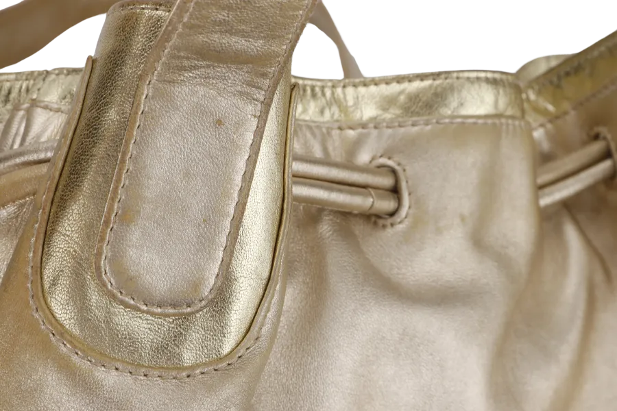 LOEWE GOLD MEDIUM LEATHER BUCKET BAG (260801) WITH DUST COVER