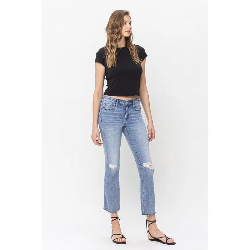 Mid Rise Kick Flare Jeans