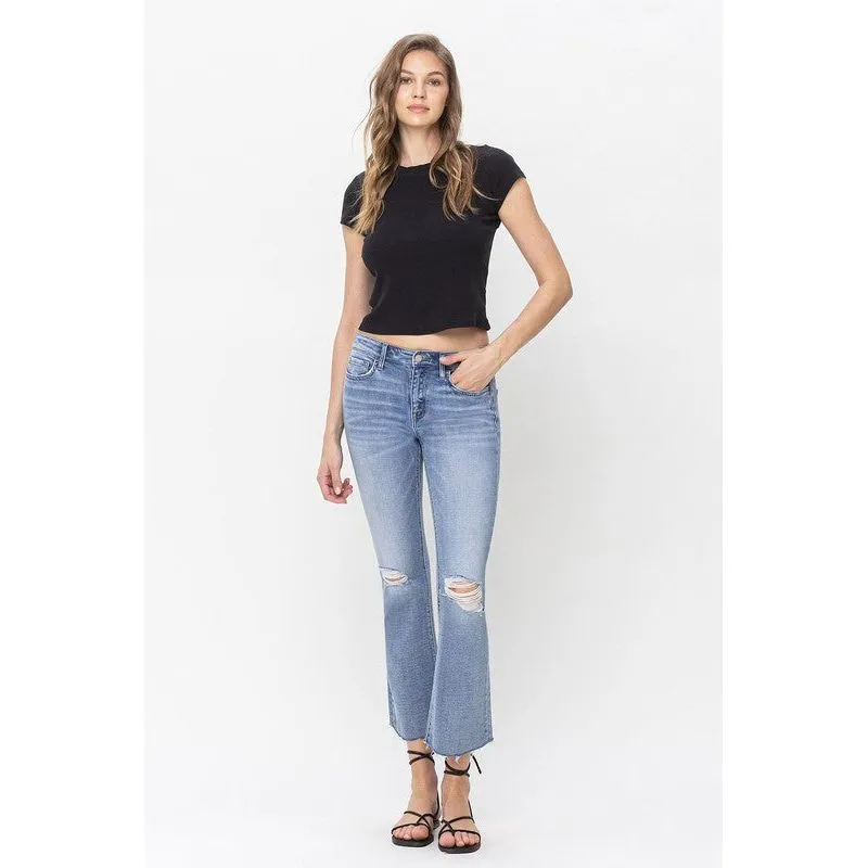 Mid Rise Kick Flare Jeans