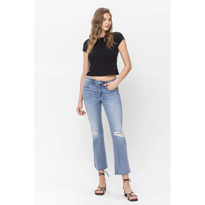 Mid Rise Kick Flare Jeans