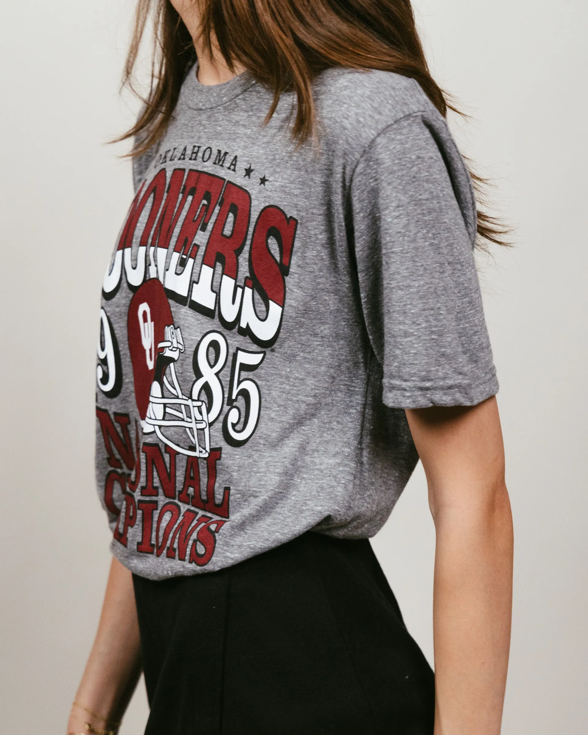 OU Sooners 1985 Football Vintage Grey T-Shirt