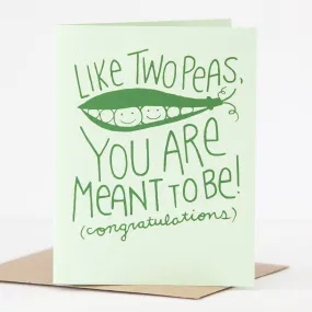 peas in a pod wedding card, cute engagement card, card for a wedding or bridal shower