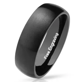 Personalized Men's Matte Black Promise Ring - Engraved Men's Promise Ring