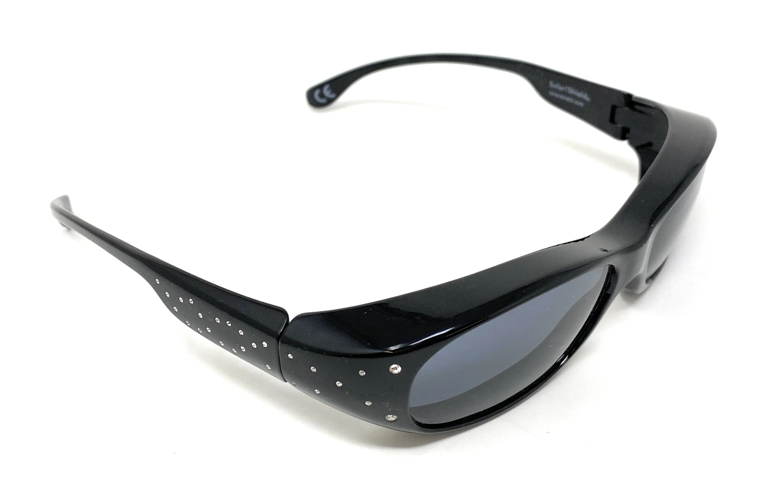 Polarised Optical Covers Over Spectacles BLACK with Diamond Effect Solar Shield 580